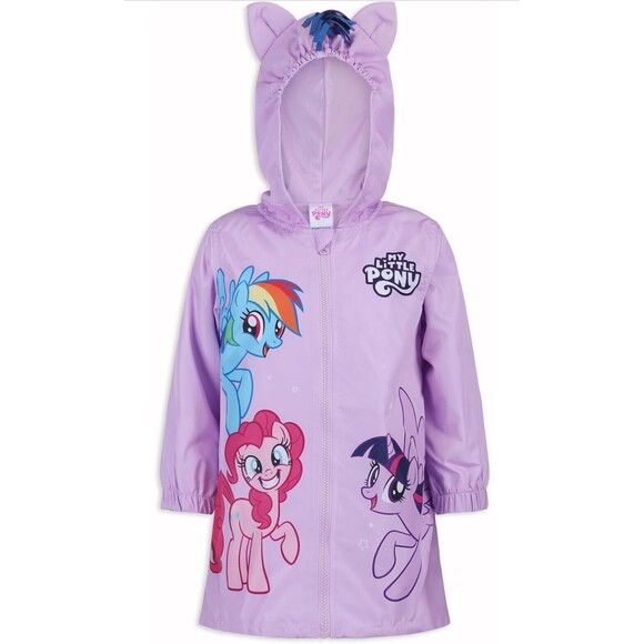 Girls Size‎ 4 My Little Pony Hooded Windbreaker Rainbow Dash Pinkie Pie - Picture 1 of 9